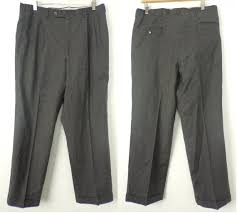 Grey pants outfits for men. Vintage Gray Pleated Dress Pants Mens Size 36 Waist Classic Etsy