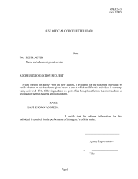 Business letterhead is the header at the top of a company letter. Use Official Office Letterhead Date To Postmaster