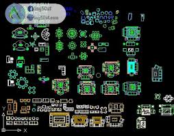 مجموعة بلوكات اثاث بشكل مميز 2 اوتوكاد Dwg