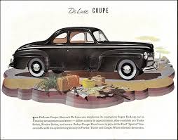 114 in.) coupe tudor sedan fordor sedan de luxe series 11a (v8 cyl., 221 cu.in., 85 h.p.; Ford 1942