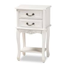 Center drawer has dovetailed joints and stained interior. Baxton Studio Gabrielle White Brass Fir Nightstand In The Nightstands Department At Lowes Com