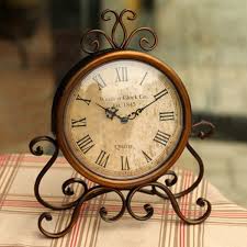 Vintage Table Desk Clock Metal Shelf Clock Non Ticking Clock Antique Home Decor Vintage Clock Antique Clocks Clock