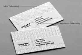 Debossing is widely used for the company name, contact information, or additional copy on the printed piece. Debossing
