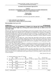 Proba orală la limba engleză. Modele De Subiecte Bacalaureat 2013 Proba C Scrisa Competente Lingvistice Limba Engleza Pdf