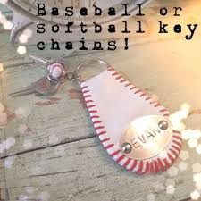 Baseball Or Softball Keychain Via Etsy Softball Baseball Crafts Baseball Boys