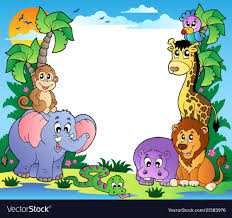 Frame With Tropical Animals 2 Vector Image On Vectorstock Cute Animals Images Animals Images Cartoons Vector