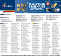 Jika yang didapatkan adalah angka desimal, bulatkan keatas sehingga menjadi 6. Daftar Pemenang Undian Tabungan Bima Periode 1 2020 Bank Jateng