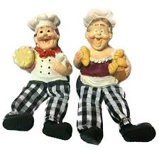 How to design a bistro kitchen. Chantubtimplaza Chef Figurine Fridge Magnet New Set 2 Italian Fat Adorable Moving Leg Bistro Home Decor Serving Food Statue Buy Online In Faroe Islands At Faroe Desertcart Com Productid 149168878