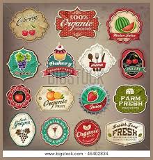 vintage retro grunge restaurant and organic food labels symbols and old papers elements collection 吹き出し イラスト デザイン ステッカーデザイン