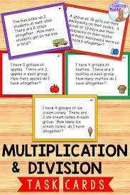 These can be used for morning work, whole class review, centers, early finishers, small group instruction, and tutoring! Multiplication Division Task Cards Distance Learning Division Word Problems Division Task Cards Multiplication And Division