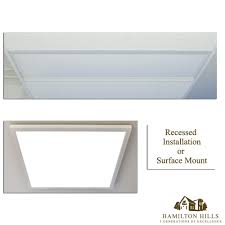 The flat panel led ceiling lights from oracle lighting are perfect for replacing fluorescent lighting. Hamilton Hills Hh1158 L Square Led Panel Recessed In Ceiling Tile Light Or Ceiling Or Thin Flush Mount Lighting In Laundry Garage Workshop Office Dlc Certified Bright Downlight 24 X 24