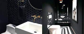 A wall gallery of favorite objects like starfish or baskets can be a personal and refreshing way to decorate your bathroom walls. Top 60 Best Black Bathroom Ideas Dark Interior Designs