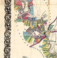 Chart Of The Lower Mississippi River From Natchez To New Orleans Showing Landowners Vintage Restoration Hardware Home Deco Style Reprint