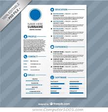 Download Gratis 20 Template Resume Dan Cv Yang Kreatif Psd Computer 1001