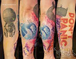 Hitchhiker's guide to the galaxy tattoo. Tattoos In Progress By Michele Adams Hitchhikers Guide To The Galaxy Tattoo
