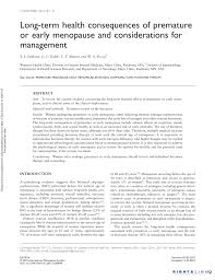 Chemotherapy fights cancer by attacking any rapidly growing cells. Pdf Long Term Health Consequences Of Premature Or Early Menopause And Considerations For Management