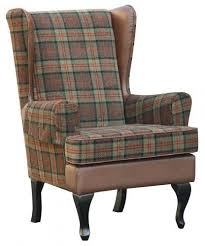 Stirling Tartan High Back Winged Chair High Back Chairs Chair Armchair