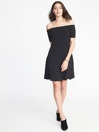 Order Tall And Stripes Fit Flare Off The Shoulder Dress For Women Old Navy Navy Mini Dresses Mini Black Dress Punk Dress