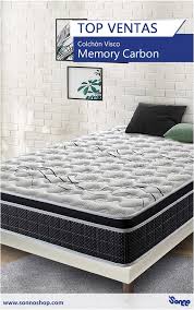 El Colchon Memory Carbon Auna Las Propiedades Del Carbono Activo Junto Con La Comodidad Y Adaptabilidad Del Visco Mattress Springs Mattress Topper Reviews Bed