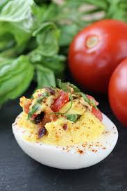 Blt Deviled Eggs Recipe Egg Recipes Food Deviled Eggs