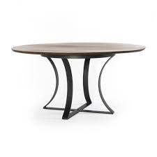 Shop Gage 60 Brown Wood Top Dining Table Natural Materials Take A Cue From Modern Geometry Gunmetal Fi Dining Table Dining Table Legs Reclaimed Dining Table
