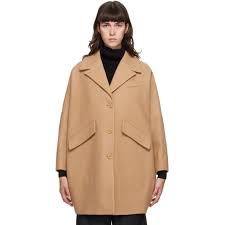 Storets $160 isabella puff sleeve camel wool belted collar lapel long coat s/m. Mm6 Maison Margiela Tan Wool Oversized Coat 202188f05903902