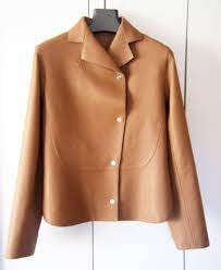6500 Elegant New Hermes Women Cream Beige Leather Jacket Blazer 38 S