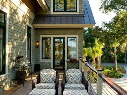 Black Windows White Cream Trim Pale Green Siding Dark Roof By Sybil Green House Exterior House Exterior Window Trim Exterior