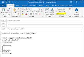 Outlook 2013 bietet ihnen die möglichkeit, eine automatische antwort zu versenden, wenn sie wie sie in outlook eine neue abwesenheitsnotiz erstellen, erfahren sie in diesem artikel. Outlook Einfugen Von Signaturen In Automatische Antworten Escde Gmbh