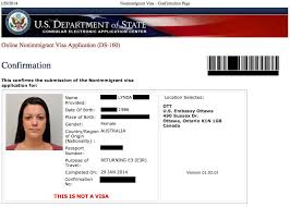 E3 Visa Renewal Process Visa Renew Confirmation Page