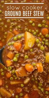 Ground Beef Stew Is Made In The Slow Cooker And It Will Make Your House Smell Amazing K In 2020 Slow Cooker Ground Beef Stew Ground Beef Stews Slow Cooker Ground Beef