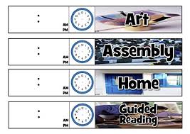 Daily Schedule Chart Cards Classroom Display Teacher