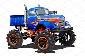 Cartoon Monster Truck Isolated On Monster Trucks Monster Truck Art Cartoon Monsters