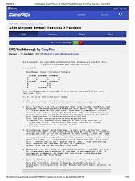 At the moment, mod compendium is compatible with persona 3 portable. Persona 3 Portable Walkthrough For Psp Pdf Strategy Guide Leisure