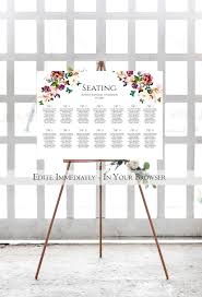 Floral Wedding Seating Chart Template Reception Seating