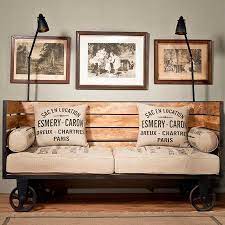 Industrial Chic Vintage Trolley Sofa On Wheels Vintage Industrial Style Furniture Design Industrial Design Furniture Home Decor