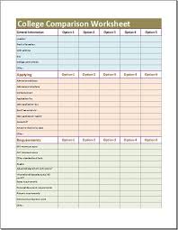 College Comparison Worksheet Jpg 477 615 College Application Checklist College Application Organization Scholarships For College