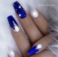 See more ideas about nails, nail designs, pretty nails. Sparkle And Shine Into 2019 With These 48 Gorgeous Nail Ideas Blue Acrylic Nails Gorgeous Nails Silver Nails