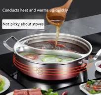 Amazon.com: Stainless Steel Shabu Pot/Weldless Two Flavor ...