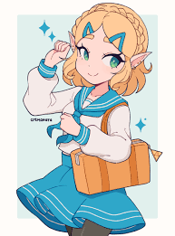 Zelda :: LoZ art :: art барышня :: cremanata :: The Legend of Zelda ::  zelda (breath of the wild) :: seifuku :: artist :: art (арт) :: фэндомы   картинки, гифки, прикольные комиксы, интересные статьи по теме.