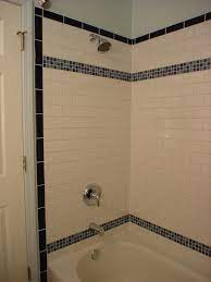 An opportunity to enhance the design of a bathroom is a shower tile border. Vertical Shower Border With White Subway Tile Bathroom Tile Designs White Subway Tile Small Bathroom