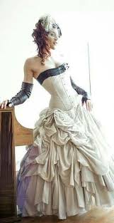 Skirt Love The Diaphanous Material And The Bunching Steampunk Dress Steampunk Wedding Dress Steampunk Wedding