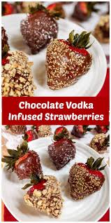 Chocolate Vodka Infused Strawberries Is An Appetizer That Will Get The Party Started They Are Ju Alcoholic Desserts Chocolate Vodka Vodka Infused Strawberries