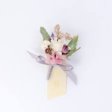拾米豐瓶 結婚永生胸花 謝卡名條 粉黃 語時設計 boutonniere enamel pins