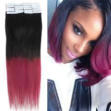 Check out our burgundy human hair extensions selection for the very best in unique or custom, handmade pieces from our hair extensions shops. 18 Ombre Hair Natural Black To Burgundy Red Natural Straight Tape In Extensions Color 1b Bug 40g 20pc Tape Drive Natural Clip In Hair Extensionsnatural Fireplace Aliexpress