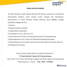 Maybe you would like to learn more about one of these? Lowongan Kerja Di Tulang Bawang Lampung Agustus 2021