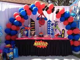 Balloon Decoration Spiderman Birthday Decoration Ideas At Home Unique Decoparty Spiderman Birthday Party Red Party Themes Spiderman Birthday