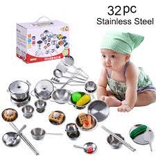 3.54'' h x 9.25'' w x 10.24'' d. Children S Cartoon Kitchen Toy 16 32 Pcs Set Kids Play House Kitchen Toys Cookware Cooking Utensils Pots Pans Gift For Kids Toys Buy At The Price Of 5 47 In Aliexpress Com Imall Com