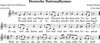Deutschland, deutschland über alles, über alles in der welt, wenn es stets zu schutz und trutze brüderlich zusammen hält, von der maas bis an die memel, von der etsch bis an den little belt. Deutschlandlied Wikipedia