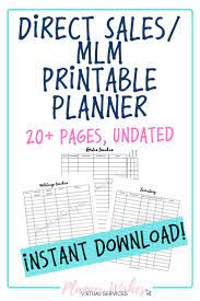 Direct Sales And Mlm Multi Level Marketing Printable Etsy Direct Sales Planner Direct Sales Business Binders